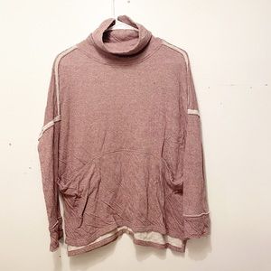 Free People Mauve Turtleneck Sweatshirt